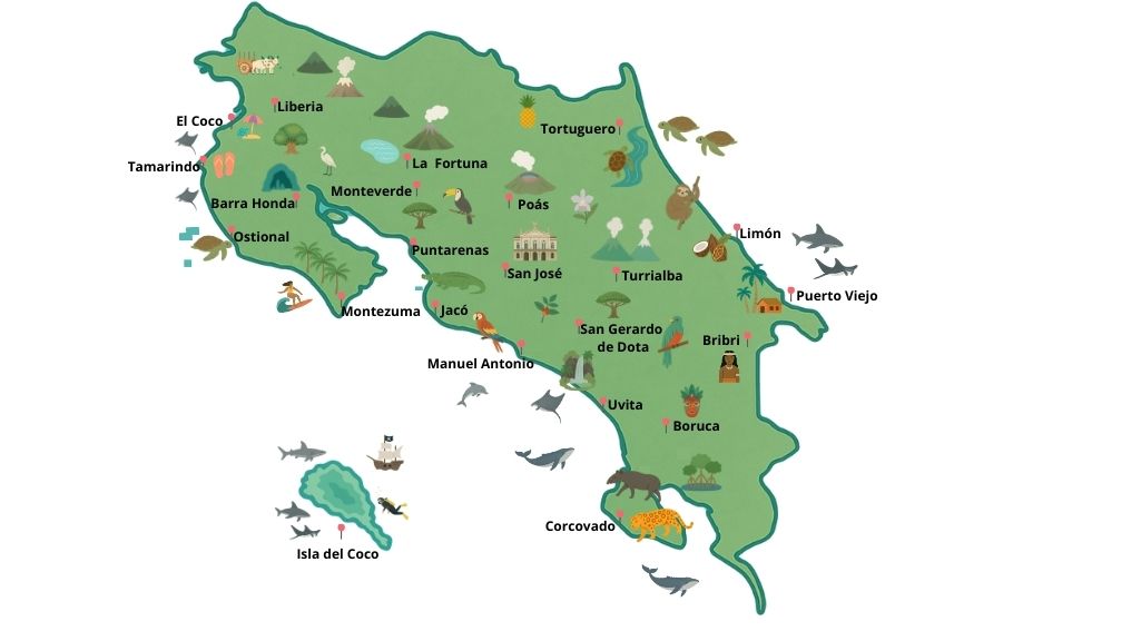 Costa Rica Tourist Map